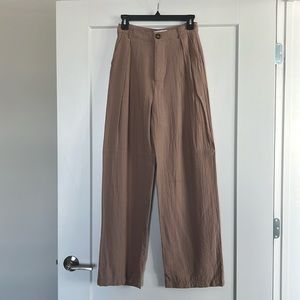 Flowy tan suit pants